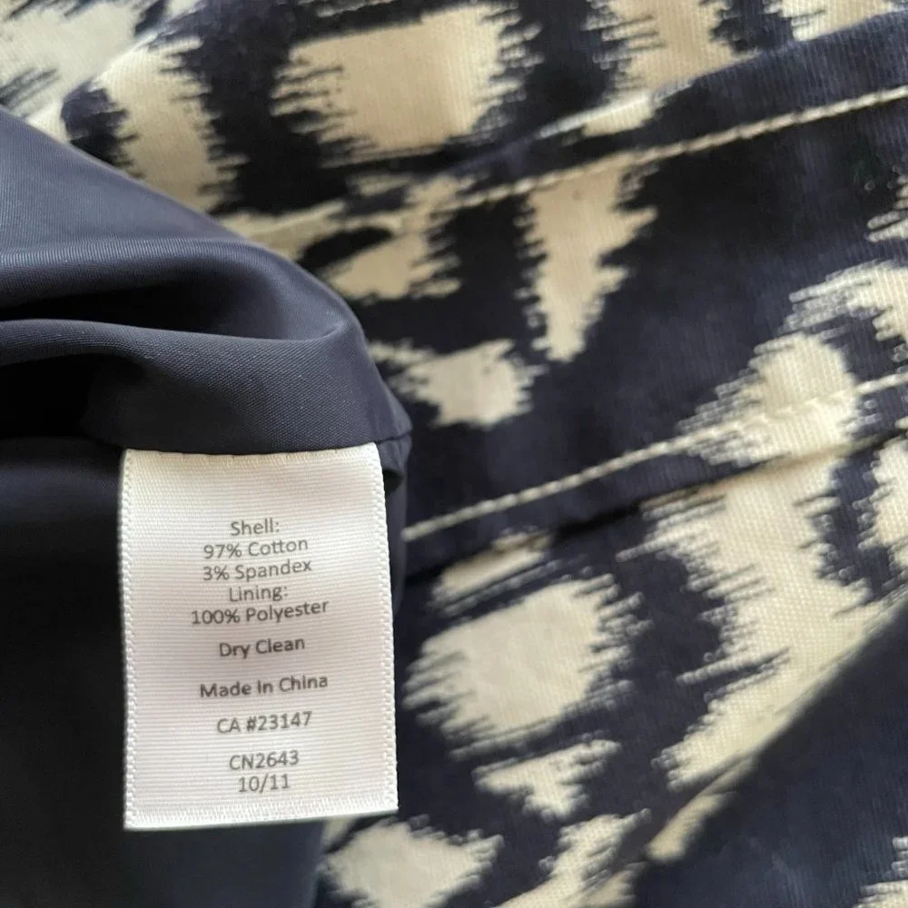 TALBOTS Navy and Beige V-Neck Dress, Womens Size 6 Petite; Ready to Ship - Picture 8 of 16